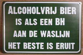 Alcoholvrij Bier als een BH reclamebord metaal