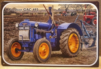 Fordson AC4 tekening Reclamebord metaal