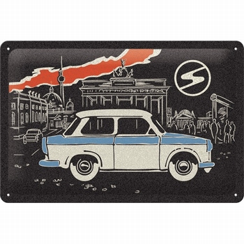 Trabant Berlin black metalen relief reclamebord