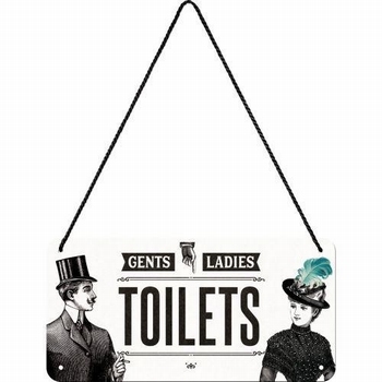 Toilet hanging sign metaen bord