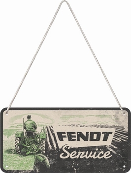 Fendt service hanging metalen reclamebord relief