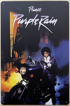 Prince Purplle rain reclamebord metaal