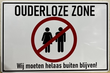 Ouderloze Zone wandbord van metaal