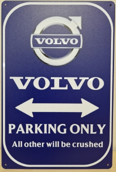 Volvo Parking Only wandbord metaal