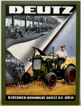 Deutz tractor klokner wandbord