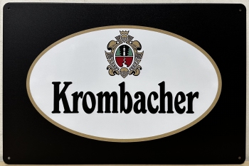 Krombacher Bier reclamebord van metaal