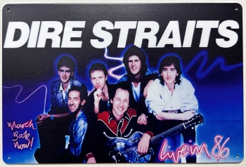 Dire straits Live in  86 reclamebord van metaal