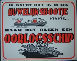 Huwelijksbootje bleek oorlogsschip