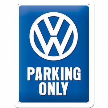 Vw parking only reclamebord van metaal