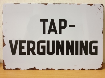 Tapvergunning metalen wandbord tap bar horeca cafe